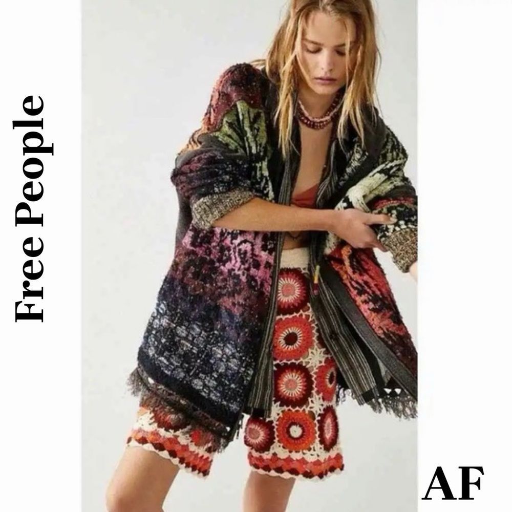 Free People Golden Hour Hoodie Cardi in Multi Color Size S/P New